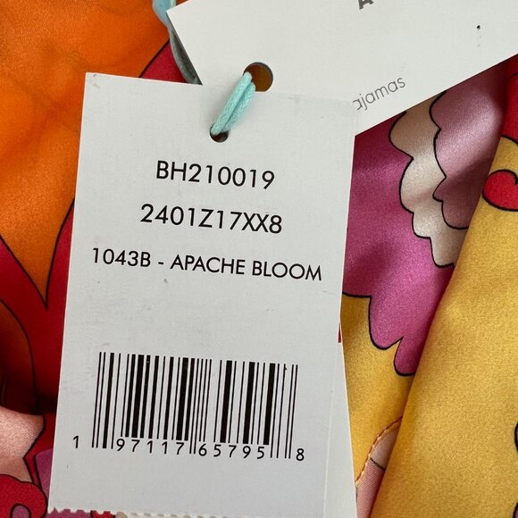 NWT 100% SILK Trina Turk Bedhead Pajama Set in Apache Bloom Long Sleeve XSmall - Picture 4 of 6